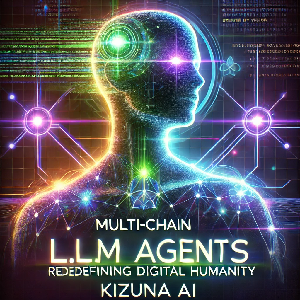DALL·E 2024-12-20 08.13.28 – A futuristic and dynamic poster design showcasing a digital human inspired by Kizuna AI. The digital human is glowing with holographic elements, symbo